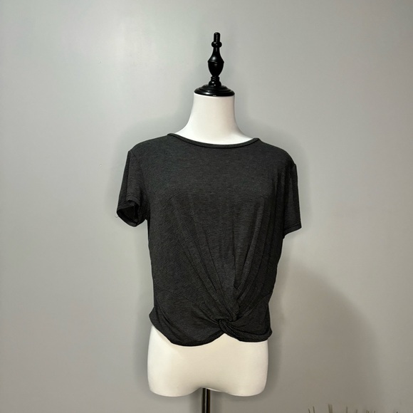 Antistar black and gray crop top with bunching detail - Picture 5 of 7